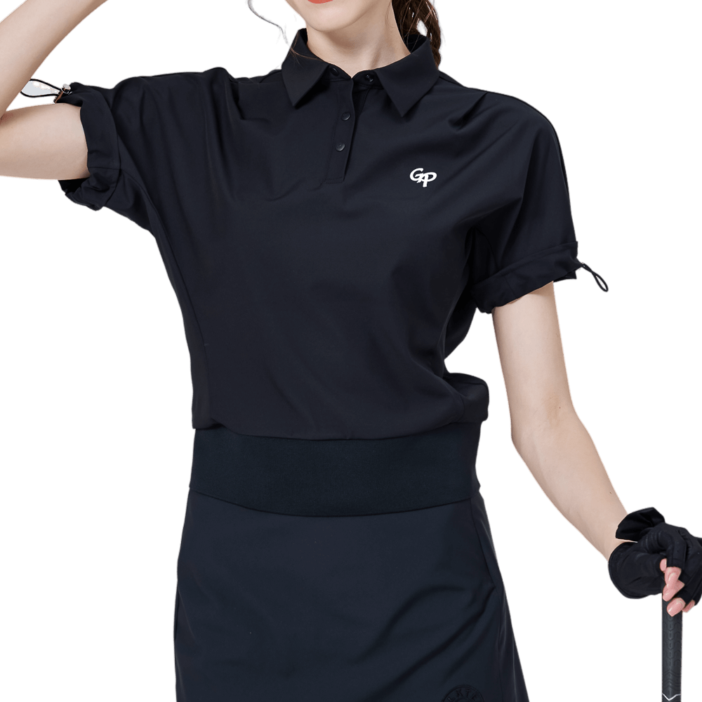 GoPlayer女寬鬆版短袖上衣(黑)