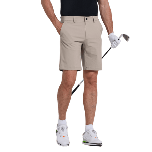 GoPlayer Men's Elastic Waist Golf Shorts (khaki)