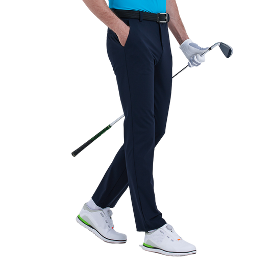 GoPlayer Men's Golf Perforated Breathable Golf Pants (Dark Blue)