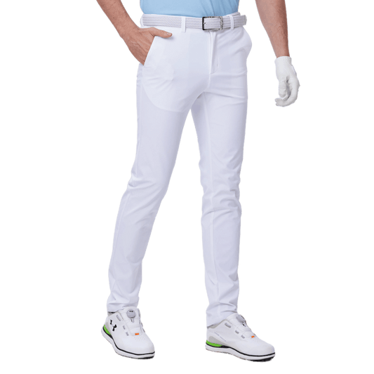 GoPlayer Men's Perforated Water-Repellent Golf Trousers (White) 2024