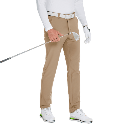 GoPlayer Men's Autumn and Winter Elastic Waist Golf Pants (Khaki)