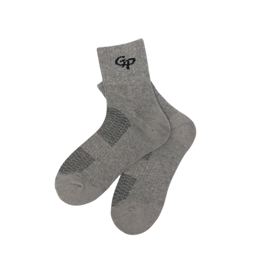GoPlayer Men's Bamboo Charcoal Air Cushion Middle Tube Sports Socks Gray