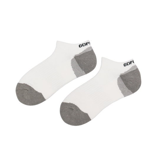 GoPlayer Men's Bamboo Charcoal Air Cushion Sports Ankle Socks (White)