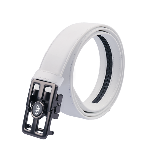GoPlayer automatic slide buckle leather belt (white)