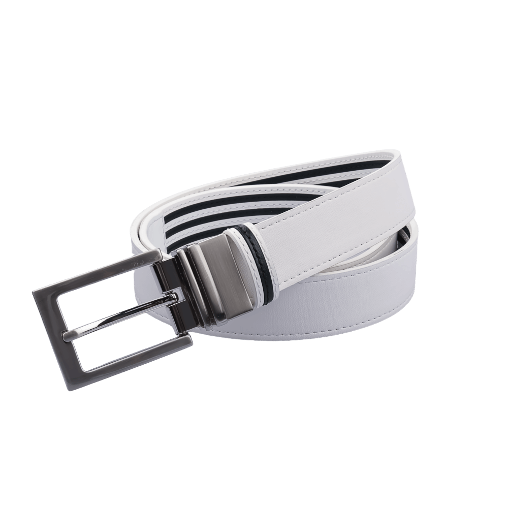 GoPlayer35mm double-sided buckle belt (white/white and black stripes)