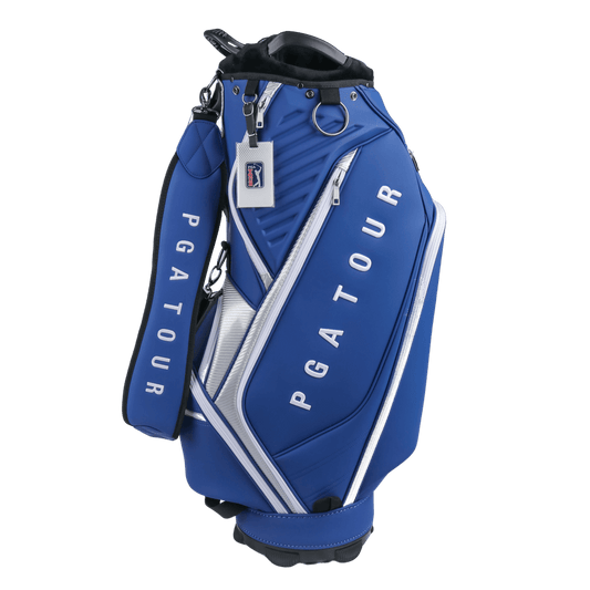 PGA TOUR 5-hole frosted leather pole bag (navy blue)