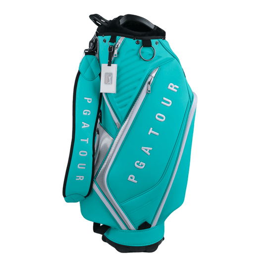 PGA TOUR 5-hole matte leather club bag (lake green)