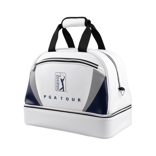 PGA double layer garment bag (white with silver and blue)