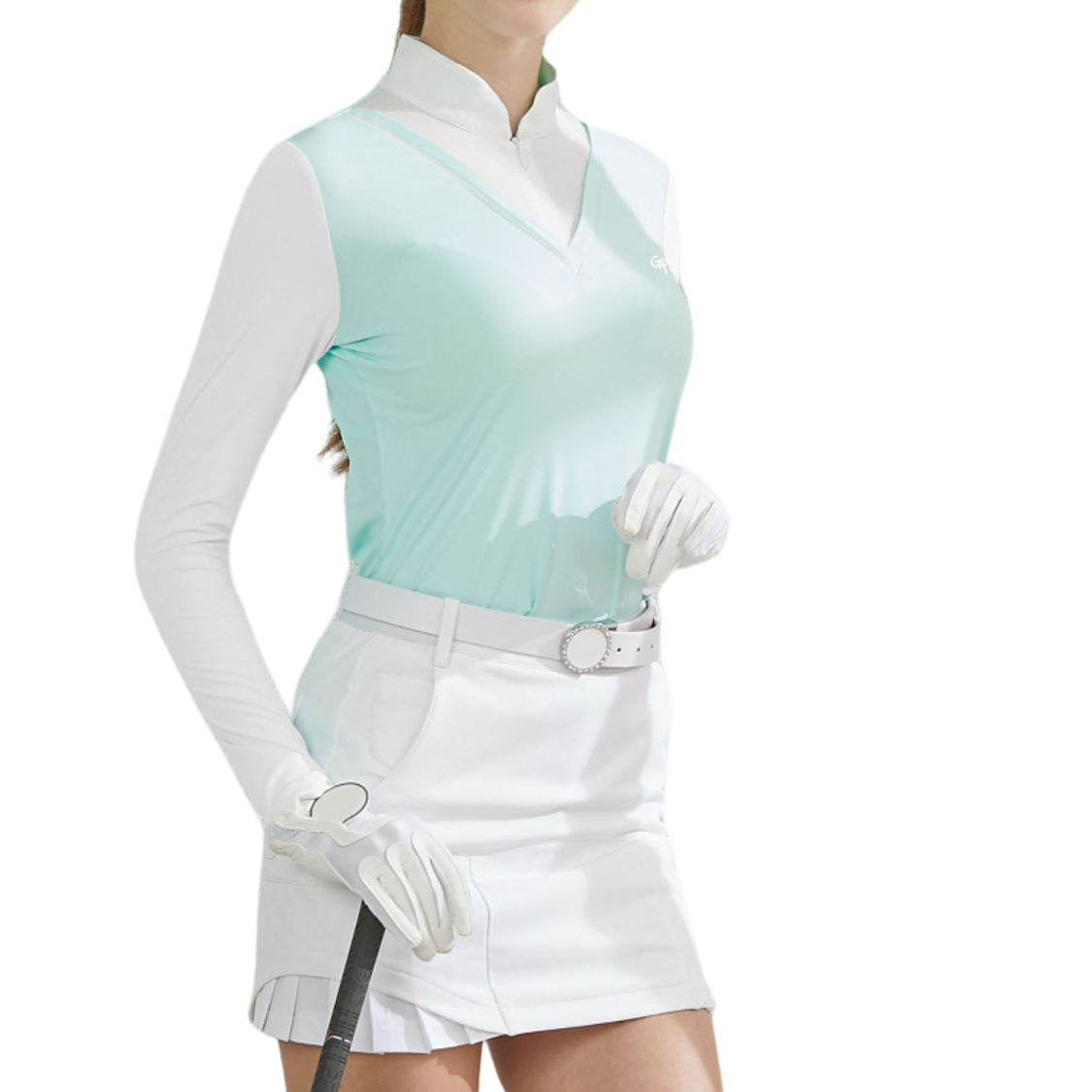 GoPlayer女連身防曬袖套衣(淡綠)