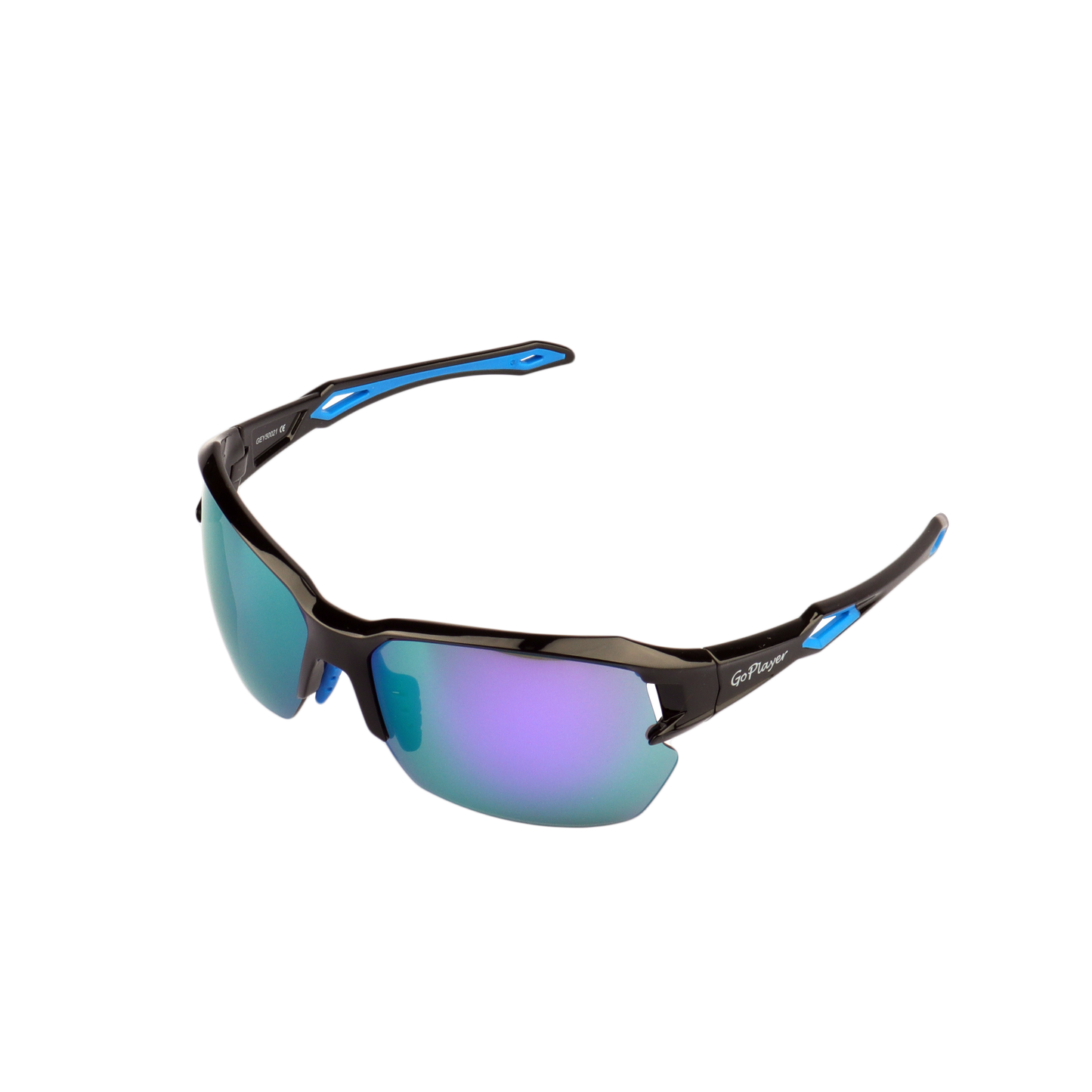 GoPlayer Half Frame Sunglasses (Black Frame Purple Plated)