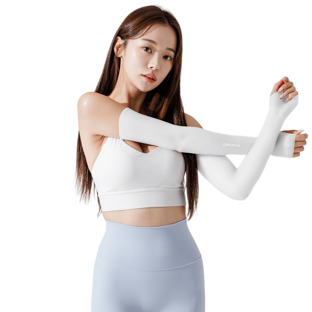 GoPlayer女涼感防曬袖套(白)