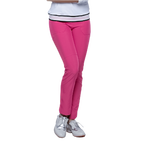 GoPlayer女彈性腰圍快乾高爾夫長褲(桃紅)