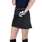 GoPlayer女彈性腰高爾夫褲裙(黑)