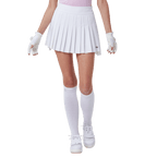 GoPlayer女彈性高腰百褶裙(白)