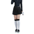 GoPlayer女高爾夫假兩件式百褶褲裙(黑)