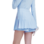 GoPlayer女高爾夫假兩件式百褶褲裙(淺藍)