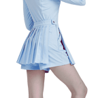 GoPlayer女高爾夫假兩件式百褶褲裙(淺藍)