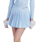 GoPlayer女高爾夫假兩件式百褶褲裙(淺藍)