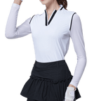 GoPlayer女連身防曬袖套衣(白)