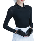 GoPlayer女高爾夫長袖防曬袖套衣(黑)