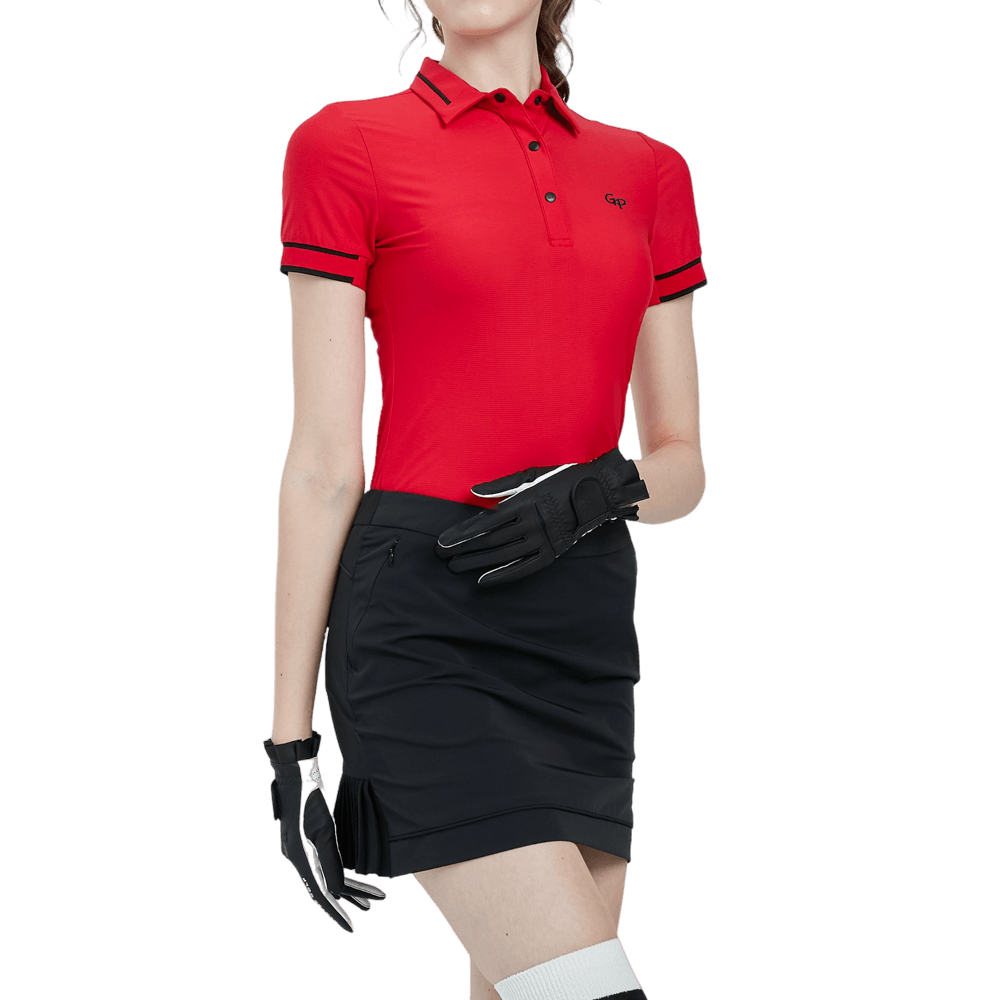 GoPlayer女輕薄超彈短袖上衣(紅)