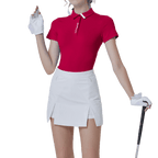 GoPlayer女彈性透氣短袖上衣(紅)