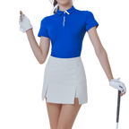 GoPlayer女彈性透氣短袖上衣(寶藍)