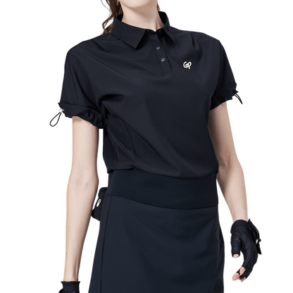 GoPlayer女寬鬆版短袖上衣(黑)