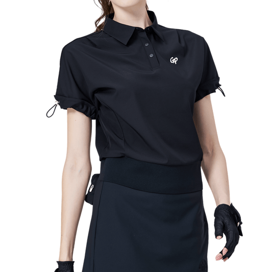 GoPlayer女寬鬆版短袖上衣(黑)