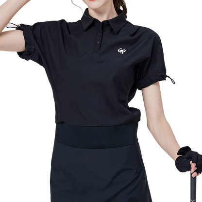 GoPlayer女寬鬆版短袖上衣(黑)