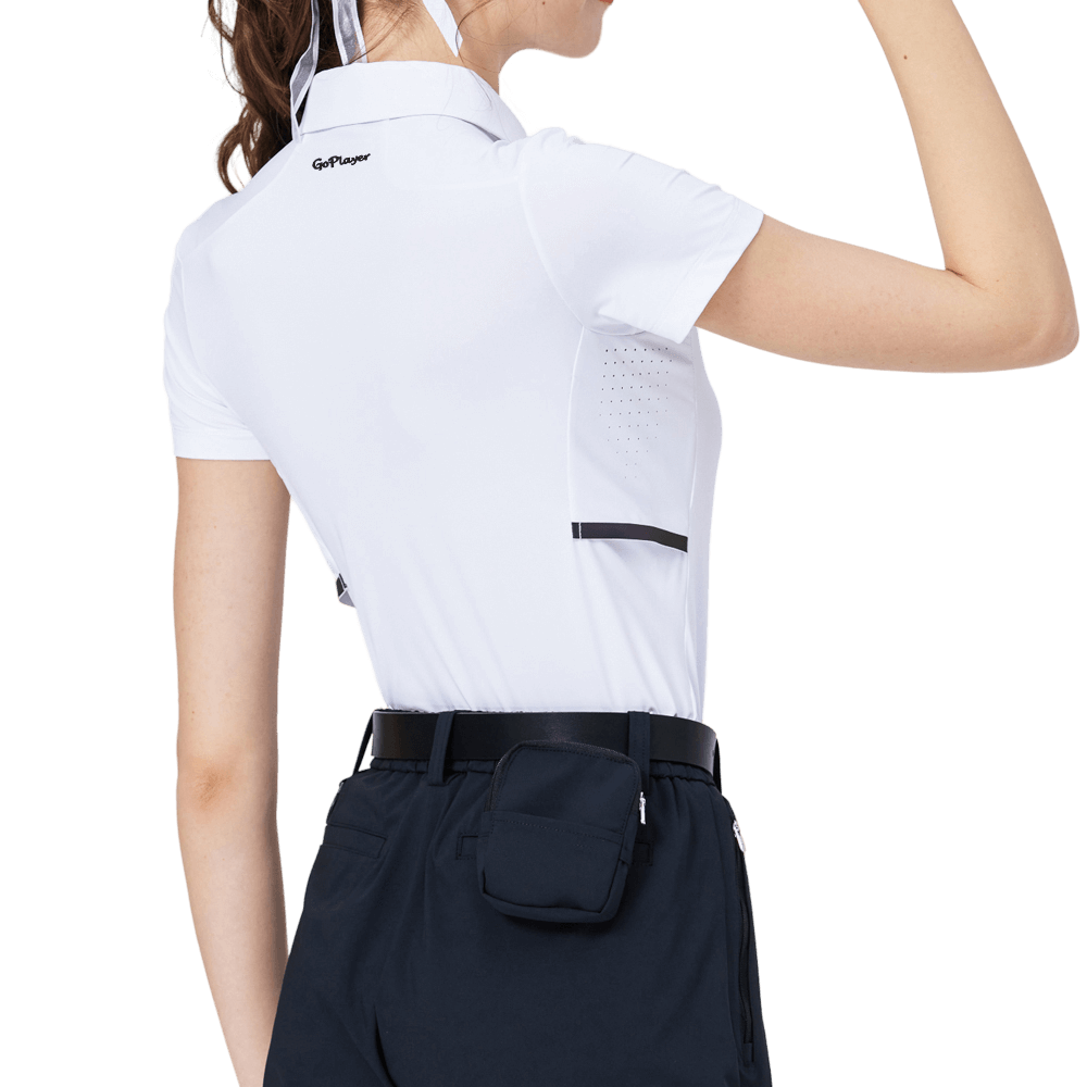GoPlayer レディース クール＆通気性 半袖Tシャツ (ホワイト)