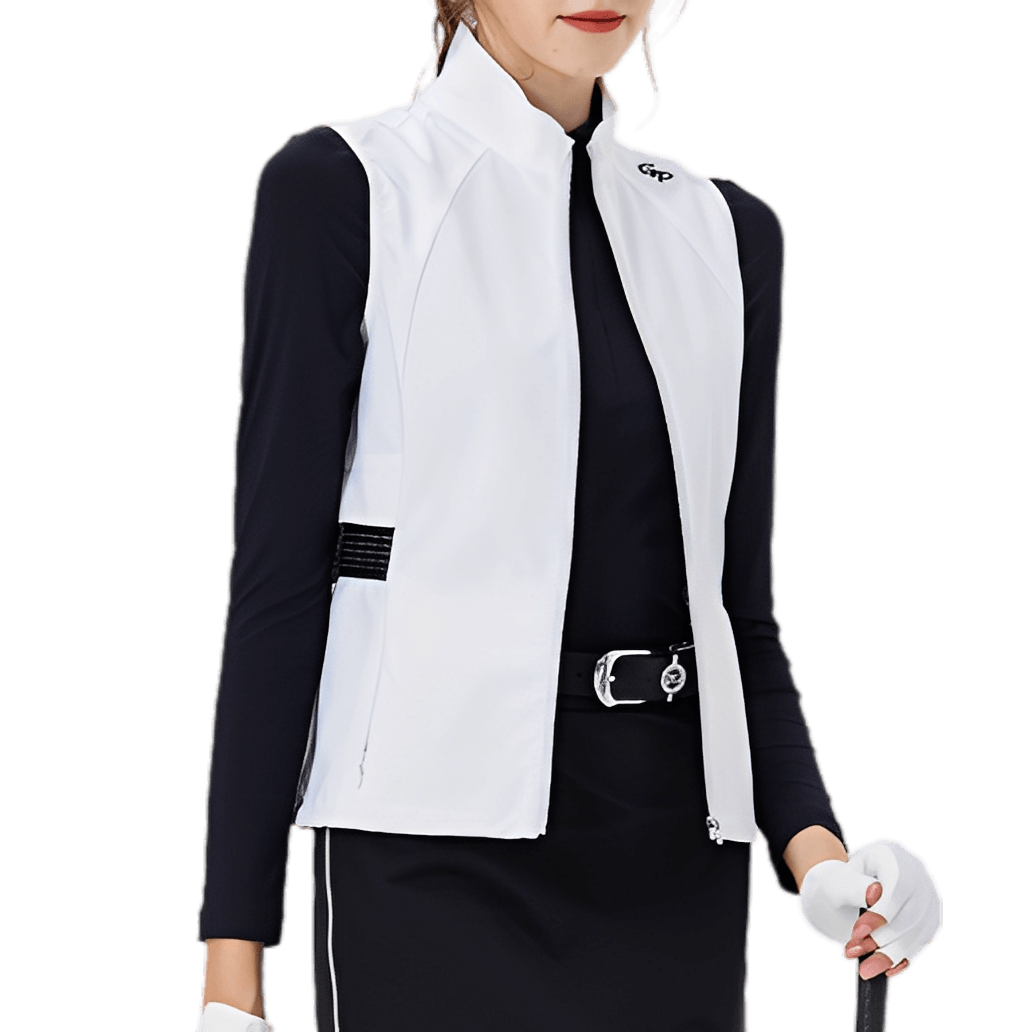 GoPlayer女高爾夫防潑水運動背心(白)