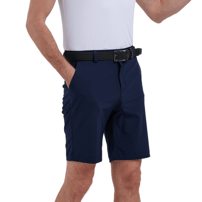 GoPlayer Men's Perforated Breathable Golf Shorts (Navy Blue)