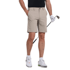 GoPlayer男彈性腰高爾夫短褲(卡其)