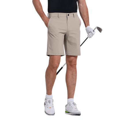 GoPlayer Men's Elastic Waist Golf Shorts (khaki)