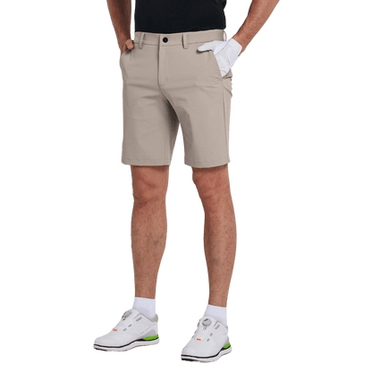 GoPlayer Men's Elastic Waist Golf Shorts (khaki)