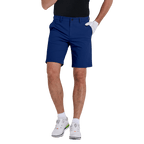 GoPlayer男彈性腰高爾夫短褲(灰藍)