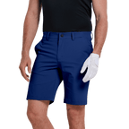 GoPlayer男彈性腰高爾夫短褲(灰藍)