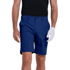 GoPlayer男彈性腰高爾夫短褲(灰藍)