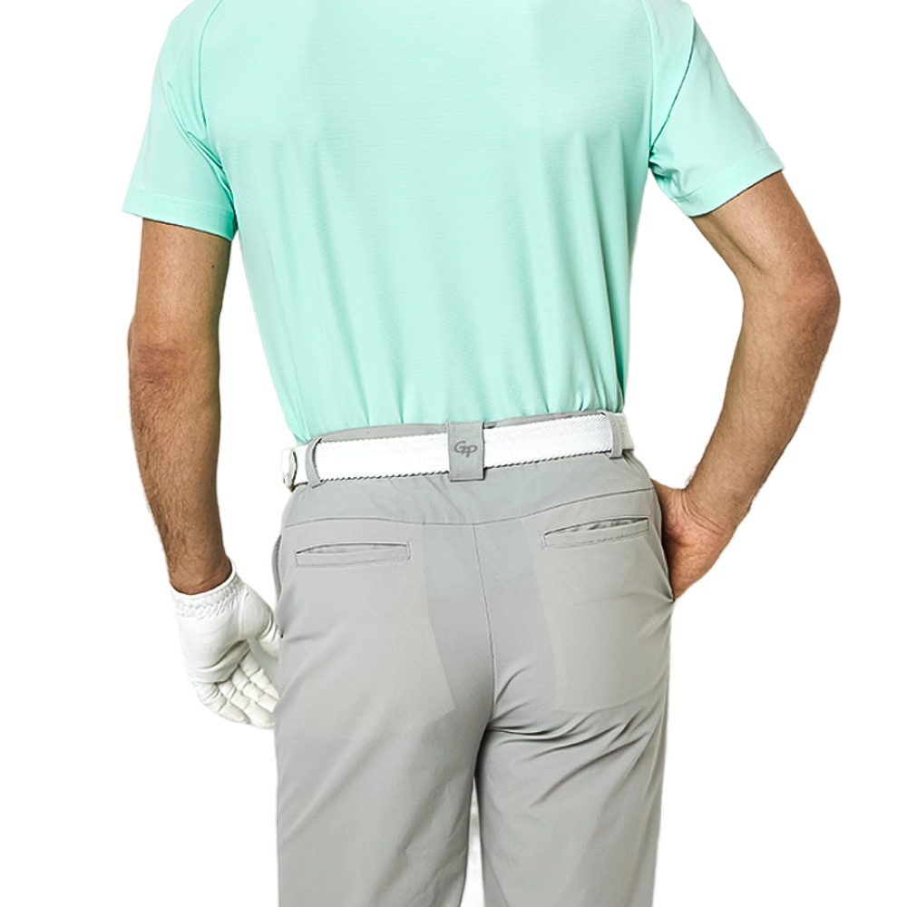 GoPlayer Men's Elastic Waist Golf Pants (Light Gray)