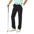 GoPlayer男彈性腰高爾夫長褲(黑)
