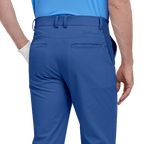 GoPlayer男彈性腰高爾夫長褲(灰藍)