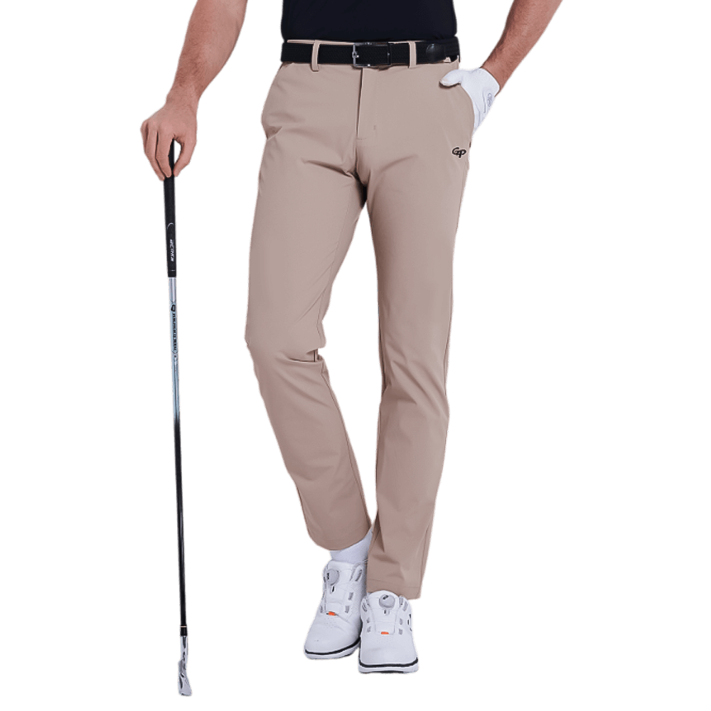 GoPlayer男吸濕排汗高爾夫長褲(卡其)2025