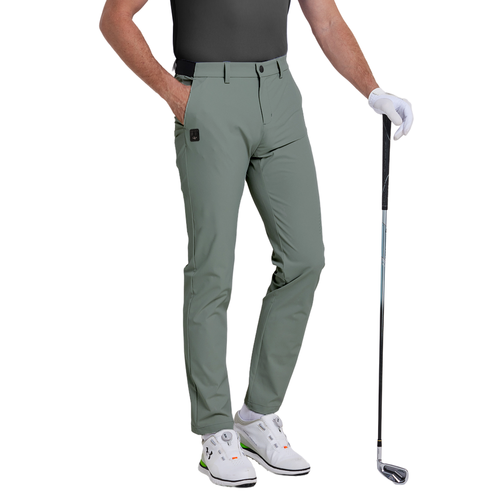 GoPlayer男四面彈高爾夫長褲(豆綠)