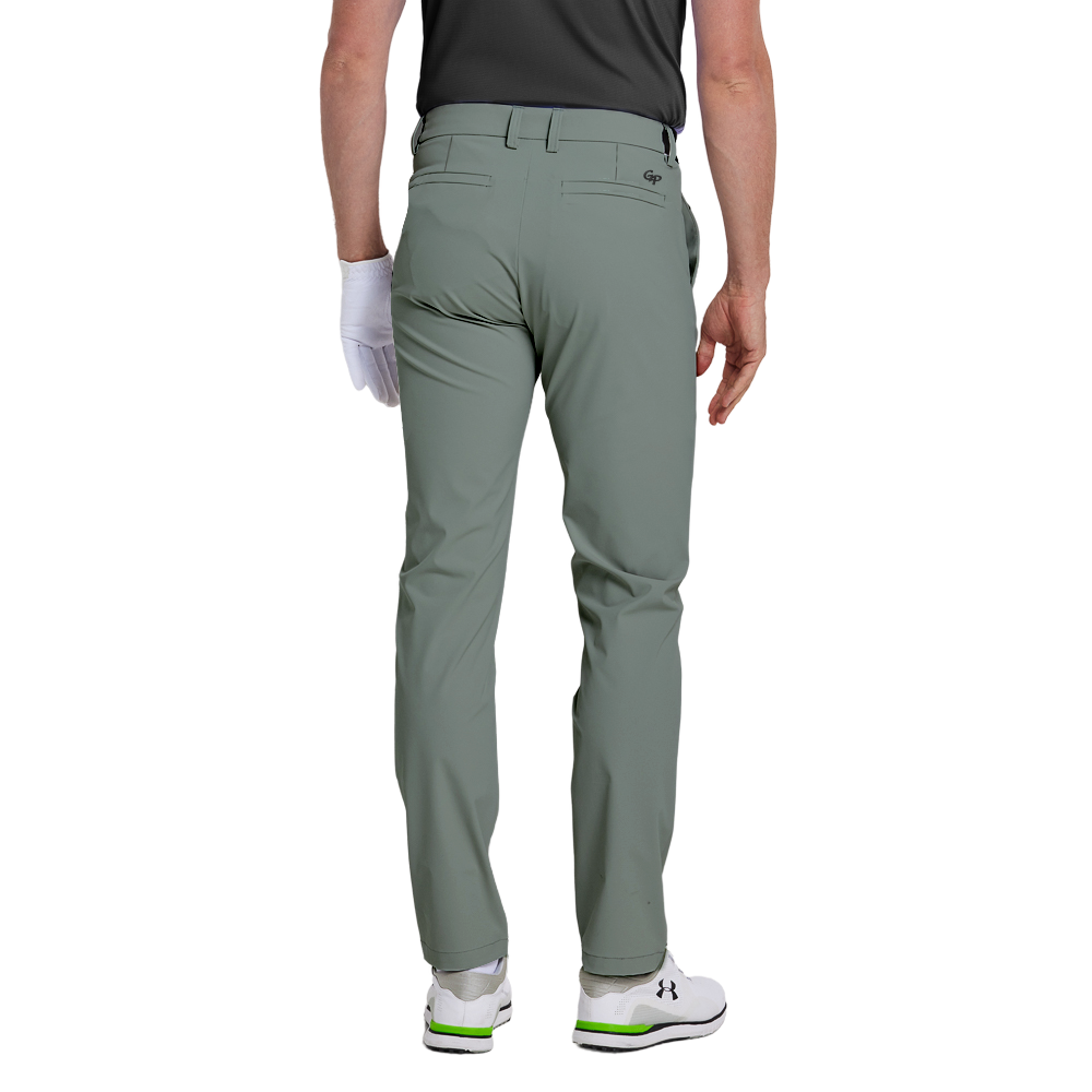 GoPlayer男四面彈高爾夫長褲(豆綠)