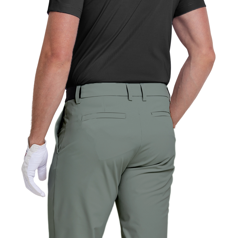 GoPlayer男四面彈高爾夫長褲(豆綠)
