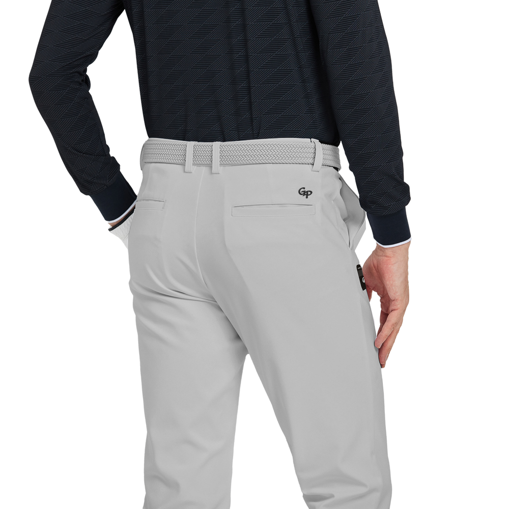GoPlayer男四面彈高爾夫長褲(淺灰)