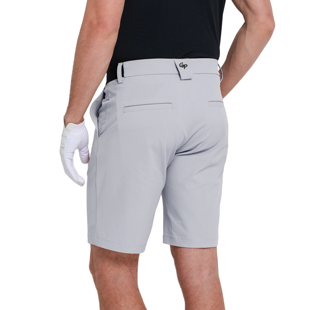 GoPlayer Men's Elastic Waist Quick Dry Shorts (Light Grey) 2026