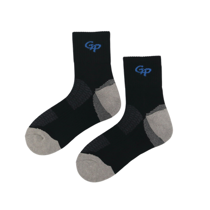 GoPlayer男竹炭氣墊中筒運動襪黑