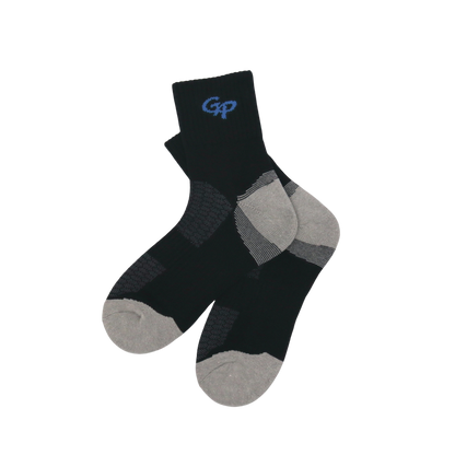 GoPlayer男竹炭氣墊中筒運動襪黑